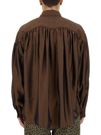 A&iuml;e Oversize Cotton-Lyocell Shirt - Brown