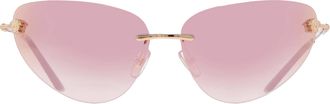 Versace Pink Gradient Mirror Cat Eye Ladies Sunglasses VE2281 10026F 64