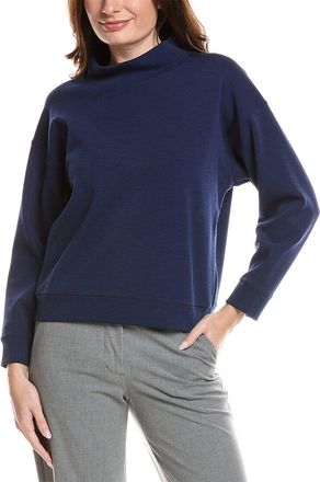 Lafayette 148 New York Ballet Studio Mock Neck Wool-Blend Sweatshirt