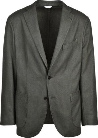 Boglioli Green Rounded Tailored Wool-Blend Jacket