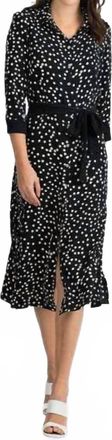 Joseph Ribkoff Spotty Dress In Black/vanilla