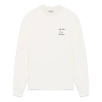 Drôle de Monsieur Sweatshirts, male, White, Size: XL Slogan Print Long Sleeve Interlock T-shirt