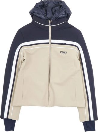 Fendi Ski Jackets, female, Beige, Size: M Tech Fabric Ski Jacket
