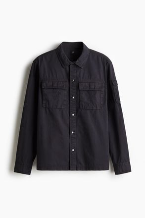 H&M Utility-Overshirt in Regular Fit - Schwarz