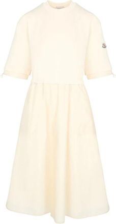 Moncler Midi-jurk - Dames - Casual kleedjes - Beige - L - Katoen - Kleedjes