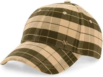 Valentino VLOGO Check Cotton Adjustable Baseball Cap in Beige Multi at Nordstrom, Size 60