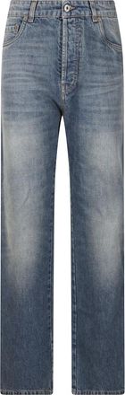 Miu Miu Denim Jeans met vijf zakken - Dames - Regular Fit Jeans - Blauw - W27 - Denim - Jeans
