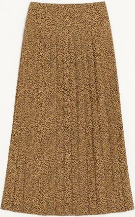 Valentino Crepe De Chine Skirt With Fauve Eclat Micromacula Print Woman ANIMAL PRINT 36