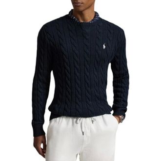 Ralph Lauren Jersey de punto con cuello redondo y ochos - Knitwear - Hombre - Azul - XL