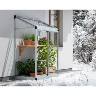 Palram Palram - Canopia Lean To Invernadero Policarbonato Transparente Para La Casa 125x63.5x160 Cm