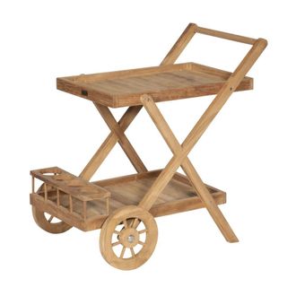 Happy Garden Carro de jard&iacute;n de teca con ruedas