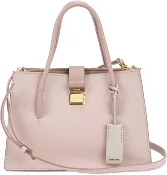 Miu Miu Pink Leather Tote Bag (Pre-Owned)