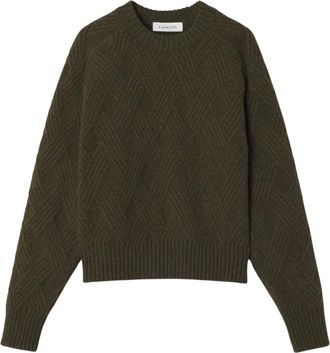 Lanvin Maglione in lana a trecce - - Knitwear - Uomo - Verde - M
