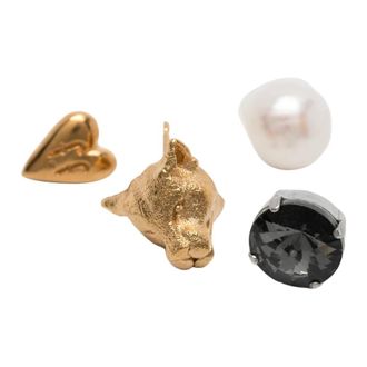 Forte_Forte Set van 4 Sculptuur Oorbellen - Dames - Oorbellen - Geel - ONE Size - Accessoires