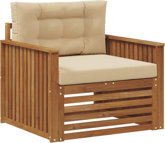 vidaXL Sof&aacute; De Exterior Madera De Acacia S&oacute;lida Y Poli&eacute;ster Vidaxl