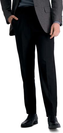 Haggar Mens Premium Comfort Dress Pant-Straight Fit Flat Front (Regular and Big & Tall Sizes), Black, 34W x 30L