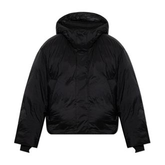 Yohji Yamamoto Chaqueta Acolchada con Capucha - Jackets - Mujer - Negro - 2XS