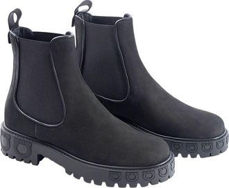 Ferragamo Logo Leather Bootie