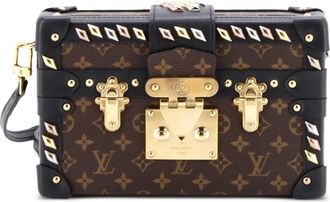 Louis Vuitton Petite Malle Handbag Studded Monogram Canvas crossbody bag - Zwart