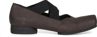 Uma Wang Ballerinas met Vierkante Neus - Dames - Platte Schoenen - Bruin - 40 EU - Leer - Schoenen
