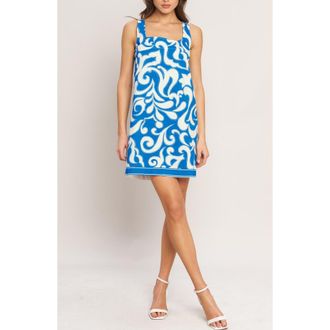 Flying Tomato Print Minidress in Blue/White at Nordstrom Rack, Size Medium