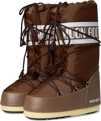Moon Boot Icon Nylon Womens Cold Weather Boots Brown : 42/44 (US Womens 10-11.5) B - Medium, Synthetic