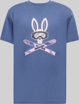 Psycho Bunny Mens Indigo Bunny Graphic Tee 404 GRAY BLUE / XXL