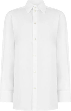 Saint Laurent Overhemden, Dames, Wit, M, Katoen, Cassandre Shirt