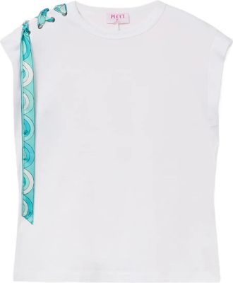Pucci Katoenen T-shirt met veters - Wit
