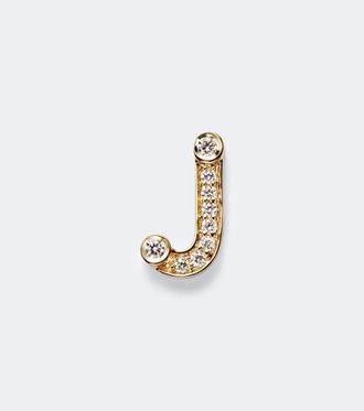 Sophie Bille Brahe Petite J 18kt gold single earring with diamonds