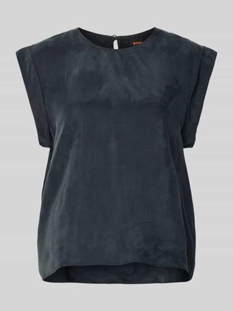 Boss Orange by Hugo Boss BOSS Orange Regular Fit Blusentop aus Cupro-Viskose-Mix in Black, Gr&ouml;&szlig;e 34