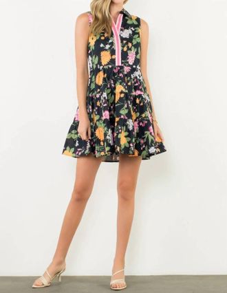 THML Clothing Sleeveless Tiered Dress In Floral Print