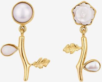 Grainne Morton Ohrringe mit Perle und Perlmutt Flower Drop