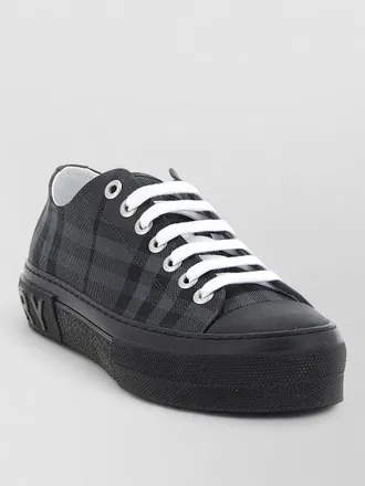 Burberry check motif low top lace up sneakers