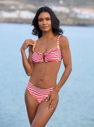 Feel Good Balconette-Bikini FEEL GOOD, Damen, Gr. 42, Cup B, rosa (ros&eacute;, terra, bedruckt), Elasthan, Polyamid, Bikini-Sets Balconette-Bikini