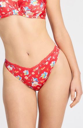 Savage x Fenty Monamour High Leg Brazilian Briefs in Fruitjuice Red Petal Power at Nordstrom, Size X-Large