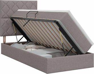 vidaXL Cama Con Almacenamiento Y Colch&oacute;n Topo 100 X 200 Cm Tela Vidaxl