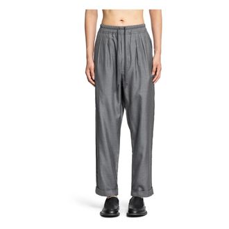 Tom Ford Straight Trousers, male, Gray, Size: W34 Yarn Dyed Silk Light Pant