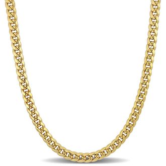 Amour 6.15mm Miami Cuban Link Chain Necklace In 10K Yellow Gold, 20 In