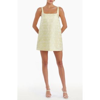 Amanda Uprichard Rinaldi Jacquard Trapeze Cocktail Minidress in Cornsilk at Nordstrom Rack, Size X-Large