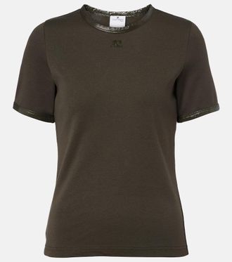 Courr&egrave;ges Logo cotton-blend T-shirt