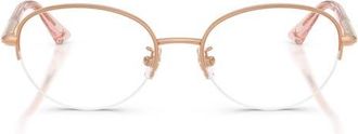 Jimmy Choo London 51mm Oval Optical Glasses in Rose Gold /Demo Lens at Nordstrom