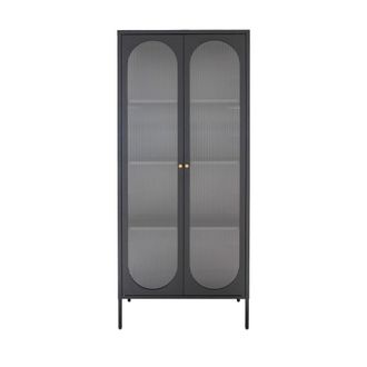 Meubles et Design Vitrina de vidrio y metal H180cm - Negro