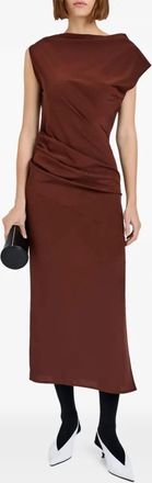 Proenza Schouler Tasa Midi Dress In Mahogany