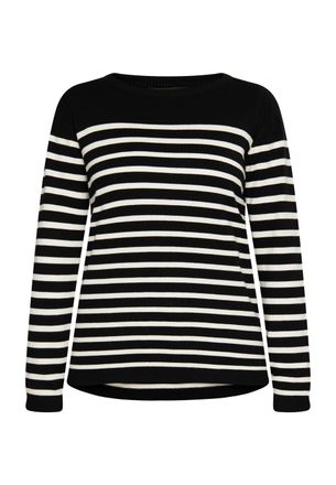 Usha Gebreide trui Dames zwart en wit