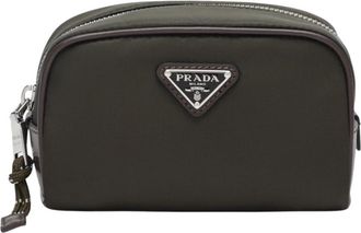 Prada Beauty Case - Heren - Toilettassen - Groen - ONE Size - Leer - Tassen