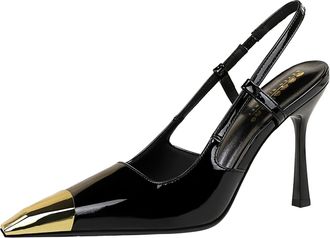Generic Womens Heels Slingback Stiletto Pumps Shoes Pointed Closed Toe High Heels Dress Bridal Elegant Wedding Sexy Party,Black,4 UK