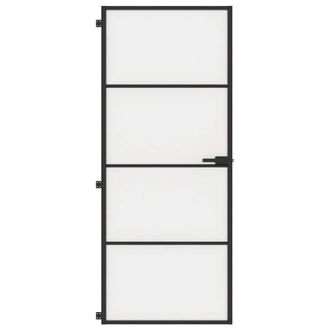 Berkfield Home Interior Door Slim Black 83x201.5 cm Tempered Glass & Aluminium