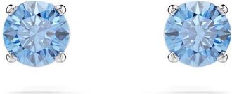 Swarovski Still Stud Earrings in Rhodium/Blue at Nordstrom