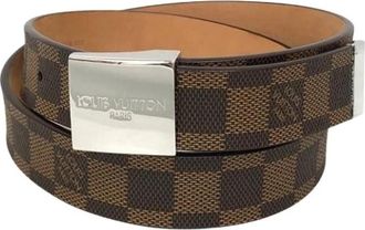 Louis Vuitton Pre-owned Damier Canvas Riem - Dames - Vintage Accessoires - Bruin - ONE Size - Vintage